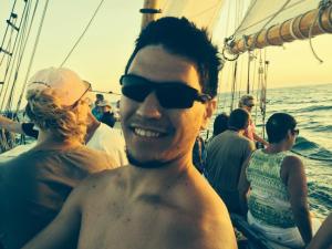 My son, Benson, sailing off the coast of Key West.