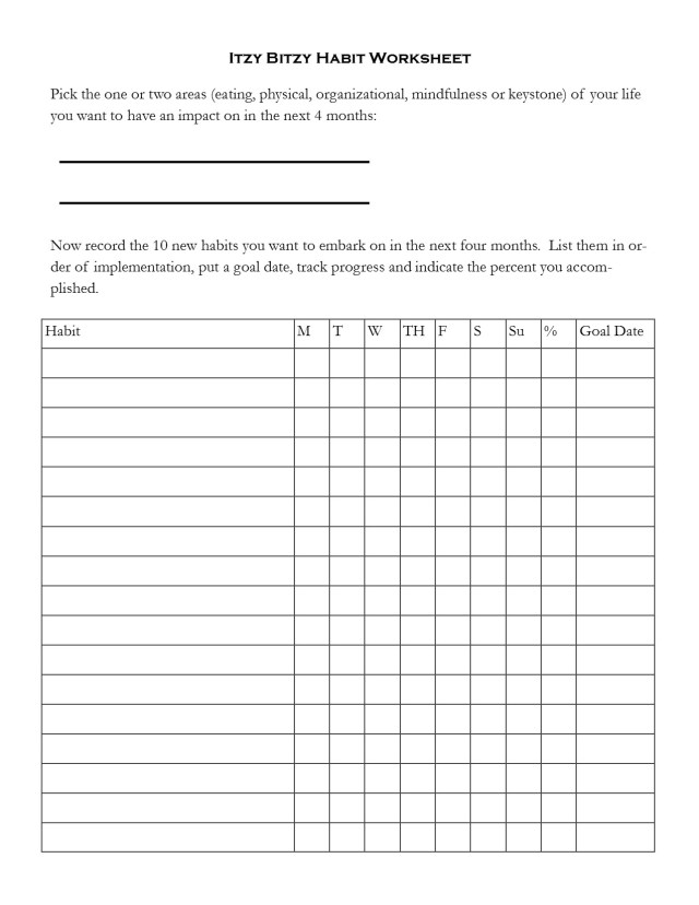 102 Itzy Bitzy Habits Worksheet